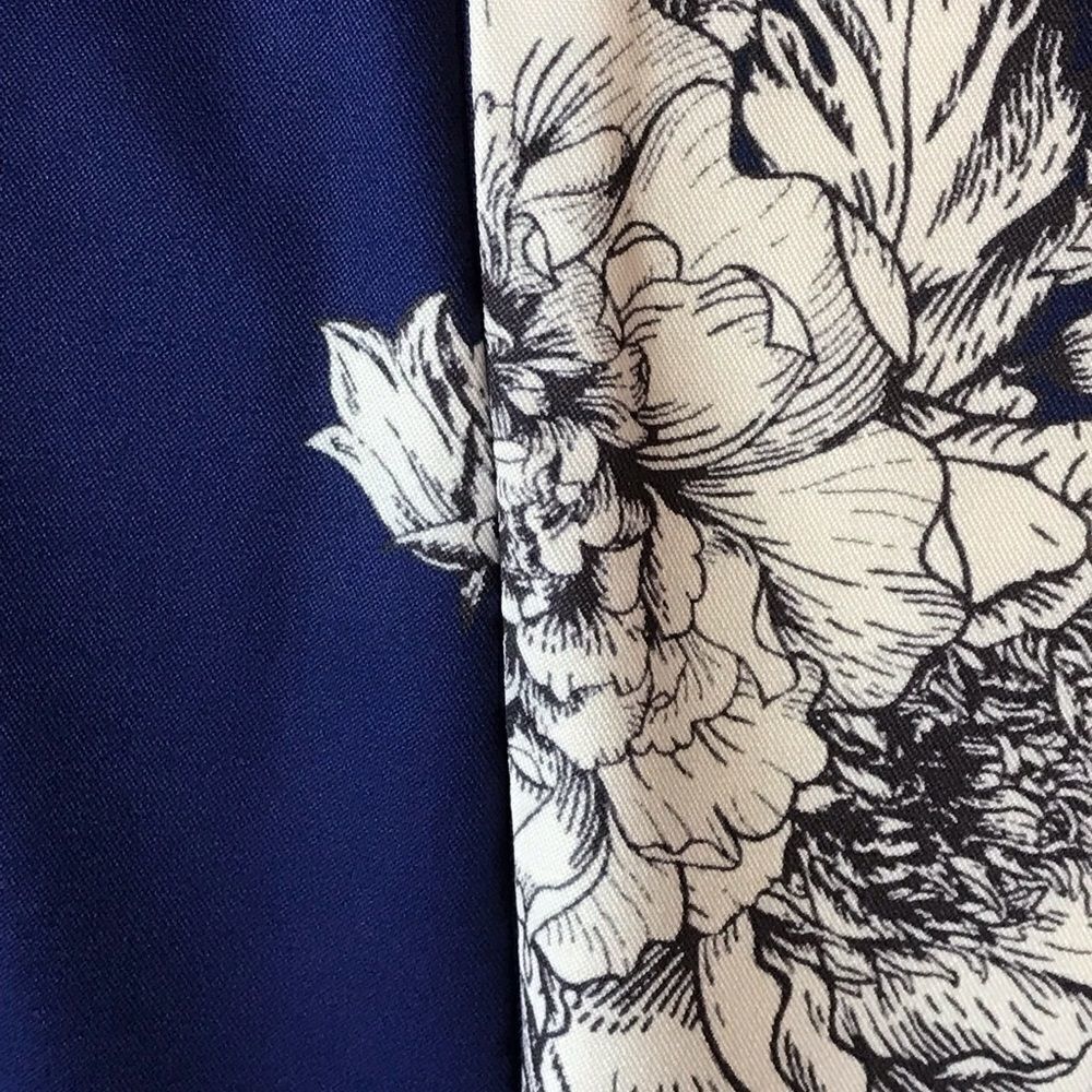 ROYAL blue flowers and butterflies print dress fit and flare NWOT - Picture 9 of 11